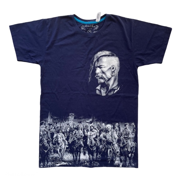 Ukraine Cossacks, Taras Bulba Navy Blue Tee Shirt - Picture 2 of 9
